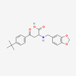 2-((1,3-Benzodioxol-5-ylmethyl)amino)-4-(4-(tert-butyl)phenyl)-4-oxobutanoic acid