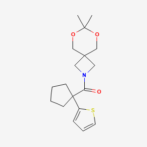 (7,7-Dimethyl-6,8-dioxa-2-azaspiro[3.5]nonan-2-yl)(1-(thiophen-2-yl)cyclopentyl)methanone