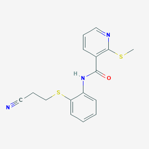 N-{2-[(2-cyanoethyl)sulfanyl]phenyl}-2-(methylsulfanyl)pyridine-3-carboxamide