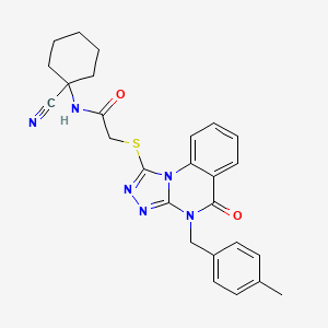 N-(1-cyanocyclohexyl)-2-[[4-[(4-methylphenyl)methyl]-5-oxo-[1,2,4]triazolo[4,3-a]quinazolin-1-yl]sulfanyl]acetamide