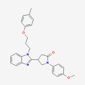 1-(4-methoxyphenyl)-4-(1-(3-(p-tolyloxy)propyl)-1H-benzo[d]imidazol-2-yl)pyrrolidin-2-one