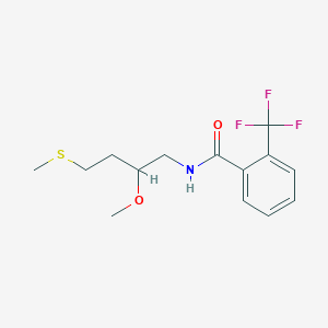 molecular formula C14H18F3NO2S B2703903 N-(2-Methoxy-4-methylsulfanylbutyl)-2-(trifluoromethyl)benzamide CAS No. 2310101-21-2