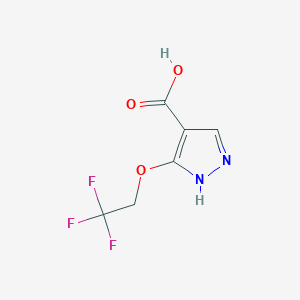molecular formula C6H5F3N2O3 B2703907 5-(2,2,2-三氟乙氧基)-1H-吡唑-4-甲酸 CAS No. 2361746-12-3