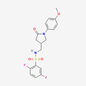 molecular formula C18H18F2N2O4S B2703908 2,5-difluoro-N-((1-(4-methoxyphenyl)-5-oxopyrrolidin-3-yl)methyl)benzenesulfonamide CAS No. 955254-58-7
