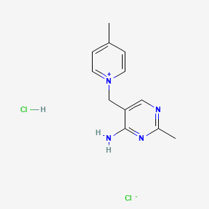 molecular formula C12H16Cl2N4 B2703911 1-[(4-Amino-2-methylpyrimidin-5-yl)methyl]-4-methylpyridin-1-ium chloride hydrochloride CAS No. 24328-74-3