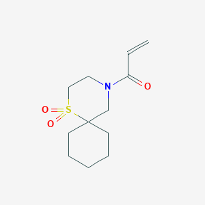 molecular formula C12H19NO3S B2703913 1-(1,1-Dioxo-1lambda6-thia-4-azaspiro[5.5]undecan-4-yl)prop-2-en-1-one CAS No. 2175581-52-7
