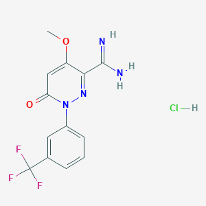4-Methoxy-6-oxo-1-[3-(trifluoromethyl)phenyl]-1,6-dihydropyridazine-3-carboximidamide hydrochloride