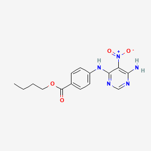 molecular formula C15H17N5O4 B2703934 丁基 4-[(6-氨基-5-硝基嘧啶-4-基)氨基]苯甲酸酯 CAS No. 450345-17-2