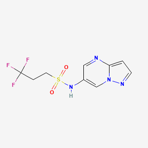 molecular formula C9H9F3N4O2S B2703937 3,3,3-trifluoro-N-(pyrazolo[1,5-a]pyrimidin-6-yl)propane-1-sulfonamide CAS No. 2034450-32-1
