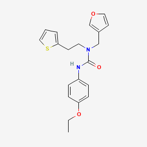molecular formula C20H22N2O3S B2703938 3-(4-乙氧基苯基)-1-(呋喃-3-基甲基)-1-(2-(噻吩-2-基)乙基)脲 CAS No. 1421497-17-7