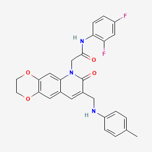N-(2,4-difluorophenyl)-2-(7-oxo-8-((p-tolylamino)methyl)-2,3-dihydro-[1,4]dioxino[2,3-g]quinolin-6(7H)-yl)acetamide