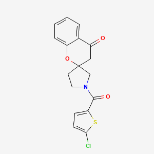 molecular formula C17H14ClNO3S B2703944 1'-(5-Chlorothiophene-2-carbonyl)spiro[chroman-2,3'-pyrrolidin]-4-one CAS No. 1798618-55-9