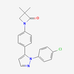 molecular formula C20H18ClN3O B2703955 1-{4-[1-(4-chlorophenyl)-1H-pyrazol-5-yl]phenyl}-3,3-dimethyl-2-azetanone CAS No. 321998-75-8