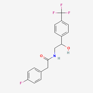 molecular formula C17H15F4NO2 B2703963 2-(4-fluorophenyl)-N-(2-hydroxy-2-(4-(trifluoromethyl)phenyl)ethyl)acetamide CAS No. 1351632-53-5