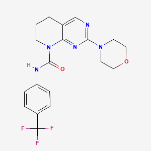 molecular formula C19H20F3N5O2 B2703975 2-(morpholin-4-yl)-N-[4-(trifluoromethyl)phenyl]-5H,6H,7H,8H-pyrido[2,3-d]pyrimidine-8-carboxamide CAS No. 2176070-33-8