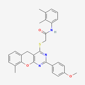 molecular formula C29H27N3O3S B2703980 N-(2,3-Dimethylphenyl)-2-{[2-(4-methoxyphenyl)-9-methyl-5H-chromeno[2,3-D]pyrimidin-4-YL]sulfanyl}acetamide CAS No. 866873-30-5