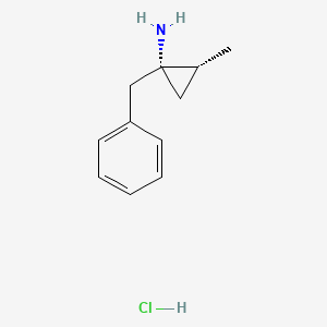 molecular formula C11H16ClN B2703981 (1R,2R)-1-Benzyl-2-methylcyclopropan-1-amine;hydrochloride CAS No. 2287236-46-6