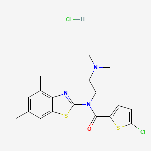 molecular formula C18H21Cl2N3OS2 B2703983 5-chloro-N-(2-(dimethylamino)ethyl)-N-(4,6-dimethylbenzo[d]thiazol-2-yl)thiophene-2-carboxamide hydrochloride CAS No. 1216720-33-0