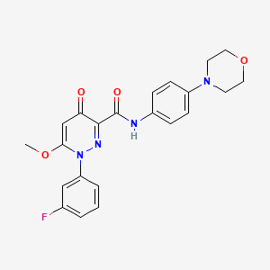 molecular formula C22H21FN4O4 B2703986 1-(3-fluorophenyl)-6-methoxy-N~3~-(4-morpholinophenyl)-4-oxo-1,4-dihydro-3-pyridazinecarboxamide CAS No. 1251692-23-5
