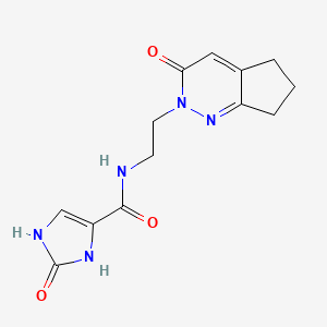 2-oxo-N-(2-(3-oxo-3,5,6,7-tetrahydro-2H-cyclopenta[c]pyridazin-2-yl)ethyl)-2,3-dihydro-1H-imidazole-4-carboxamide