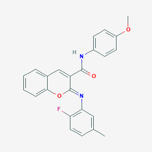 (2Z)-2-[(2-fluoro-5-methylphenyl)imino]-N-(4-methoxyphenyl)-2H-chromene-3-carboxamide