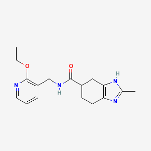 molecular formula C17H22N4O2 B2703998 N-((2-ethoxypyridin-3-yl)methyl)-2-methyl-4,5,6,7-tetrahydro-1H-benzo[d]imidazole-5-carboxamide CAS No. 2034444-63-6