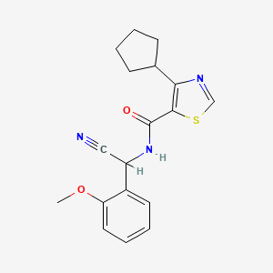 N-[cyano(2-methoxyphenyl)methyl]-4-cyclopentyl-1,3-thiazole-5-carboxamide