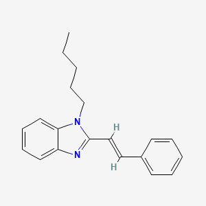 molecular formula C20H22N2 B2704005 (E)-1-戊基-2-苯乙烯基-1H-苯并咪唑 CAS No. 392290-49-2