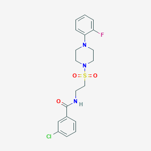 3-chloro-N-(2-((4-(2-fluorophenyl)piperazin-1-yl)sulfonyl)ethyl)benzamide