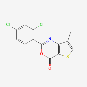 molecular formula C13H7Cl2NO2S B2704019 2-(2,4-dichlorophenyl)-7-methyl-4H-thieno[3,2-d][1,3]oxazin-4-one CAS No. 866151-46-4