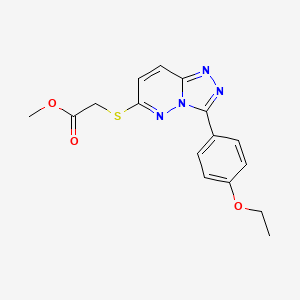 molecular formula C16H16N4O3S B2704021 甲基 2-((3-(4-乙氧基苯基)-[1,2,4]噻二唑[4,3-b]吡啶-6-基)硫)乙酸酯 CAS No. 852437-06-0