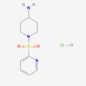 molecular formula C10H16ClN3O2S B2704027 1-(Pyridin-2-ylsulfonyl)piperidin-4-amine hydrochloride CAS No. 1353958-73-2