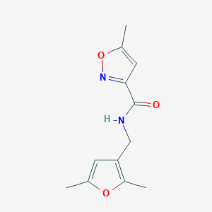 molecular formula C12H14N2O3 B2704055 N-((2,5-二甲基呋喃-3-基)甲基)-5-甲基异噁唑-3-甲酰胺 CAS No. 1351587-76-2