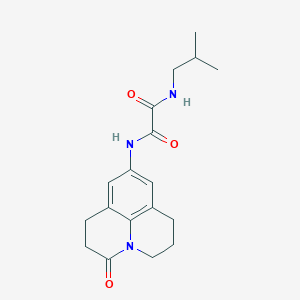 molecular formula C18H23N3O3 B2704083 N1-isobutyl-N2-(3-oxo-1,2,3,5,6,7-hexahydropyrido[3,2,1-ij]quinolin-9-yl)oxalamide CAS No. 898423-15-9