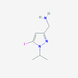 molecular formula C7H12IN3 B2704093 (5-Iodo-1-propan-2-ylpyrazol-3-yl)methanamine CAS No. 2226182-00-7