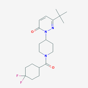 molecular formula C20H29F2N3O2 B2704107 6-Tert-butyl-2-[1-(4,4-difluorocyclohexanecarbonyl)piperidin-4-yl]pyridazin-3-one CAS No. 2379984-85-5