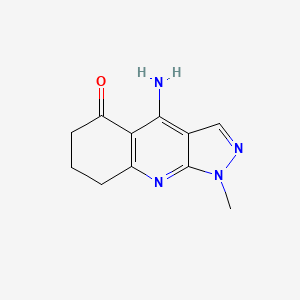 molecular formula C11H12N4O B2704109 4-amino-1-methyl-1,6,7,8-tetrahydro-5H-pyrazolo[3,4-b]quinolin-5-one CAS No. 116482-02-1