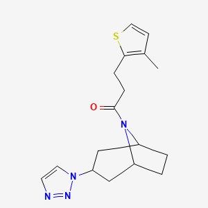 molecular formula C17H22N4OS B2704116 3-(3-methylthiophen-2-yl)-1-[3-(1H-1,2,3-triazol-1-yl)-8-azabicyclo[3.2.1]octan-8-yl]propan-1-one CAS No. 2189435-00-3