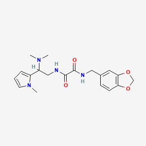 molecular formula C19H24N4O4 B2704131 N1-(苯并[d][1,3]二噁杂环-5-基甲基)-N2-(2-(二甲基氨基)-2-(1-甲基-1H-吡咯-2-基)乙基)草酰胺 CAS No. 1049378-19-9