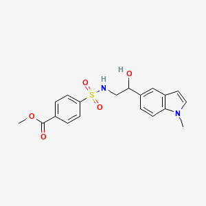 molecular formula C19H20N2O5S B2704136 methyl 4-(N-(2-hydroxy-2-(1-methyl-1H-indol-5-yl)ethyl)sulfamoyl)benzoate CAS No. 2097916-40-8