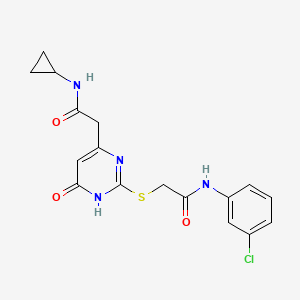 N-(3-chlorophenyl)-2-((4-(2-(cyclopropylamino)-2-oxoethyl)-6-oxo-1,6-dihydropyrimidin-2-yl)thio)acetamide