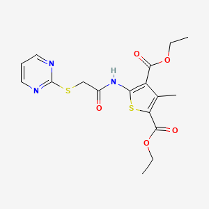 Diethyl 3-methyl-5-(2-(pyrimidin-2-ylthio)acetamido)thiophene-2,4-dicarboxylate