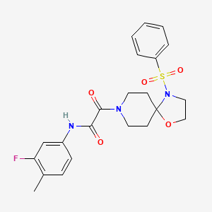 N-(3-fluoro-4-methylphenyl)-2-oxo-2-(4-(phenylsulfonyl)-1-oxa-4,8-diazaspiro[4.5]decan-8-yl)acetamide