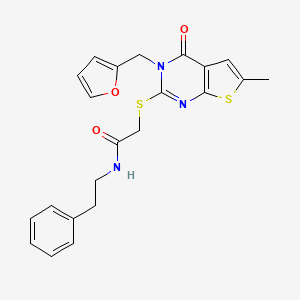 2-((3-(furan-2-ylmethyl)-6-methyl-4-oxo-3,4-dihydrothieno[2,3-d]pyrimidin-2-yl)thio)-N-phenethylacetamide