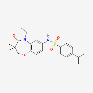 N-(5-ethyl-3,3-dimethyl-4-oxo-2,3,4,5-tetrahydrobenzo[b][1,4]oxazepin-7-yl)-4-isopropylbenzenesulfonamide