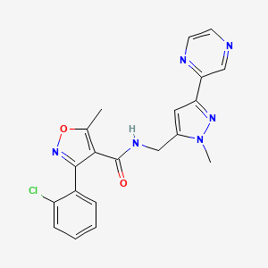 3-(2-chlorophenyl)-5-methyl-N-((1-methyl-3-(pyrazin-2-yl)-1H-pyrazol-5-yl)methyl)isoxazole-4-carboxamide