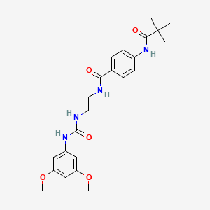 N-(2-(3-(3,5-dimethoxyphenyl)ureido)ethyl)-4-pivalamidobenzamide