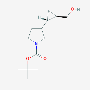molecular formula C13H23NO3 B2704180 叔丁基3-[(1S,2R)-2-(羟甲基)环丙基]吡咯啉-1-甲酸酯 CAS No. 2361625-33-2