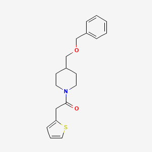 molecular formula C19H23NO2S B2704181 1-(4-((Benzyloxy)methyl)piperidin-1-yl)-2-(thiophen-2-yl)ethanone CAS No. 1226450-84-5