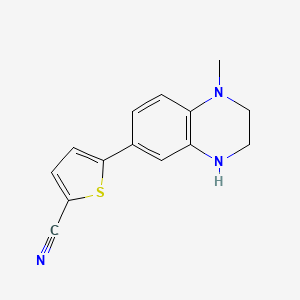 molecular formula C14H13N3S B2704202 5-(1-甲基-3,4-二氢-2H-喹诺啉-6-基)硫代吲哚-2-甲腈 CAS No. 2344679-62-3